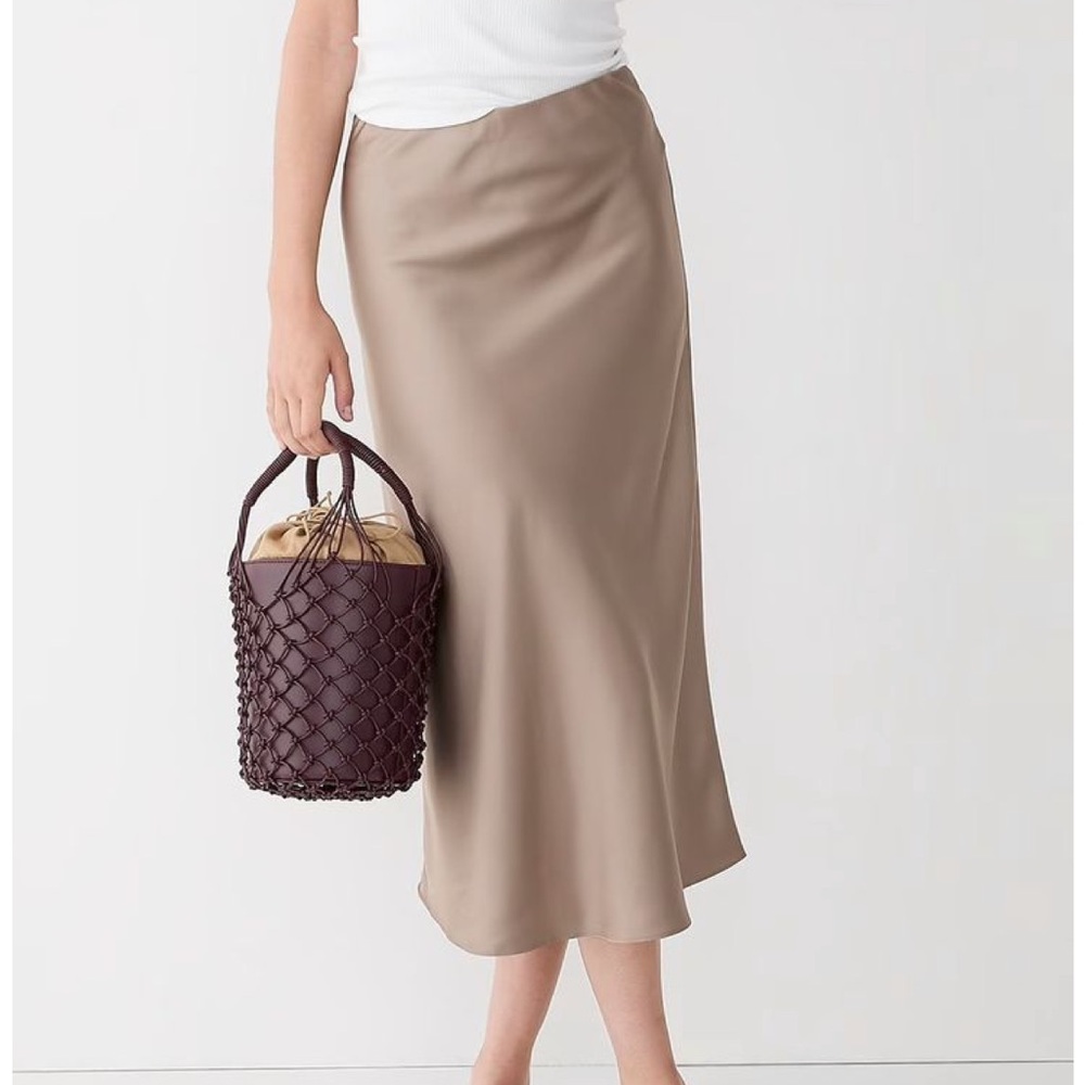 JCrew Green Gwyneth Slip Skirt